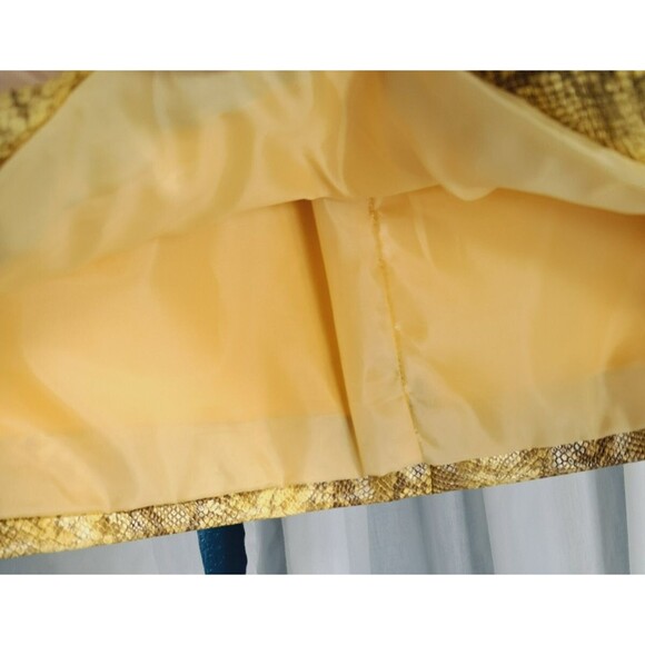 Honey Punch Gold Snake Print Faux Leather Zip Mini Skirt Womens Large - Picture 5 of 9